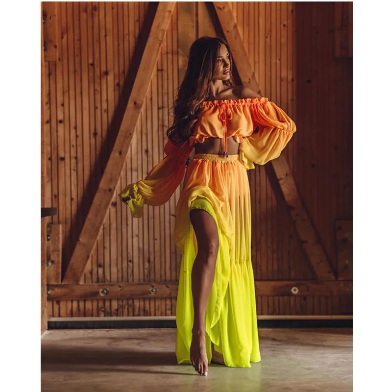 Women’s Sheer Top and Skirt Set | Trendy 2-Piece Mesh Co-ord Set | Sheer Floral/Solid Clubwear Outfit | Elegant See-Through Beach & Party Wear Set | 2026 Women’s Occasion Wear